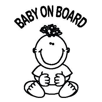 Sticker Auto Baby Girl on Board à Personnaliser