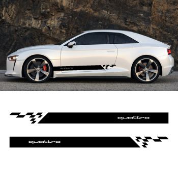 Kit Stickers Bandes Bas de Caisse Audi Quattro