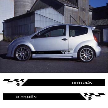 Car side Citroën logo stripes stickers set
