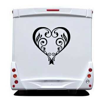 Vintage Heart Camping Car Decal
