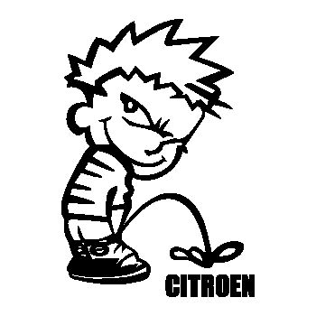T-shirt humour Calvin pisse CITROEN