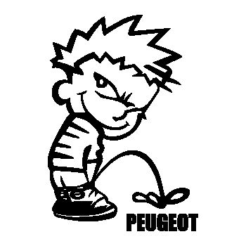 Sweat-shirt humour Calvin pisse PEUGEOT