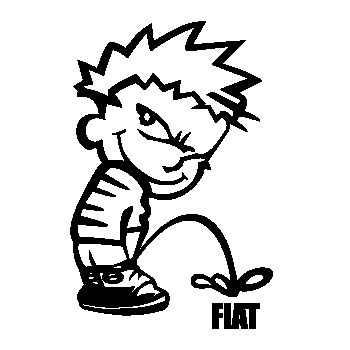 T-shirt humour Calvin pisse FIAT