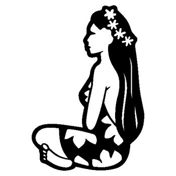 Sticker Vahiné Femme Tahitienne