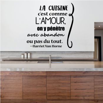 Sticker "La cuisine c'est comme l'amour ..."