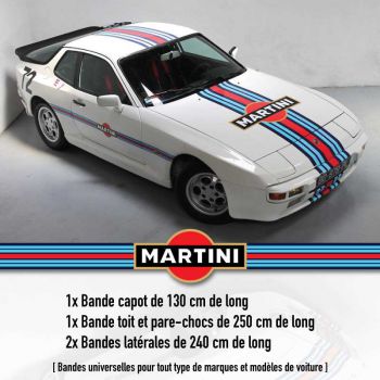Kit Stickers Bandes Décoration Auto Porsche Martini