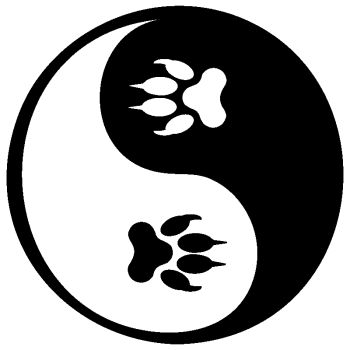 Sticker Yin Yang Empreintes Pattes de Lion