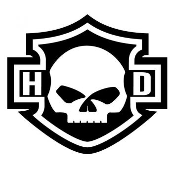 Harley Davidson Logo Silhouette Skull Decal HD