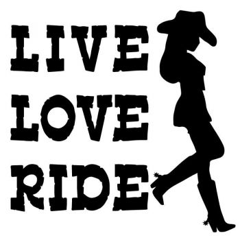 Aufkleber Cowgirl "Live Love Ride"