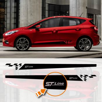 Kit Stickers Bandes Bas de Caisse Ford Fiesta ST-Line (2017/2018) 5 Portes