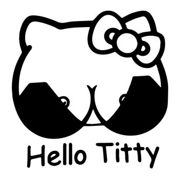 Hello Titty Bra Decal