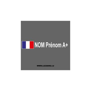 Kit 2 Stickers Flagge Frankreich Fahrer Rallye zum Personalisieren