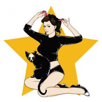 Pin-Up Black Cat Decal