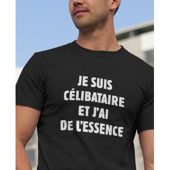 Hemd "Je Suis Célibataire et J'ai de l'Essence"