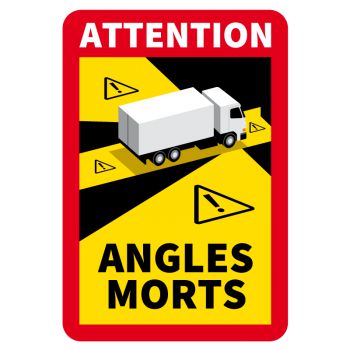 Attention Danger Angles Morts Lastwagen Aufkleber