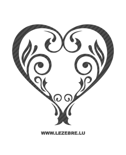 Vintage Heart Carbon Decal