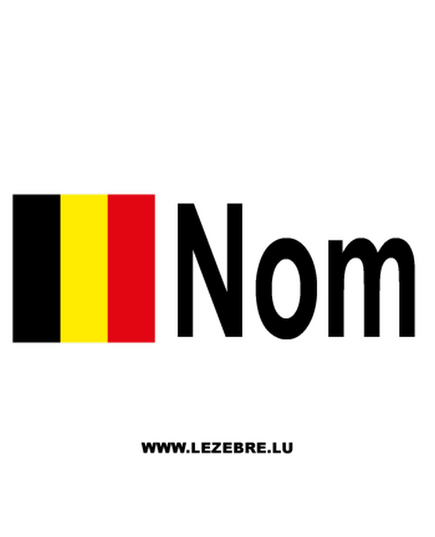 2x Belgian Flag Pilot Custom Name Decals