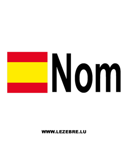 Kit 2 Stickers Flagge Spanien Name Fahrer Rallye zum Personalisieren