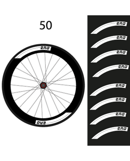 Set von 8 Stickern Felgen ERG Bike 50mm