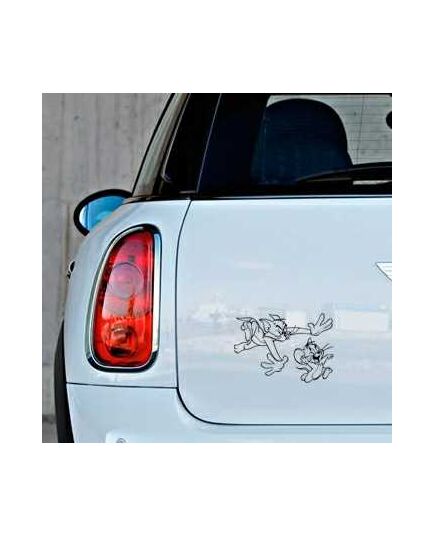 Cat catches Mouse Mini Decal