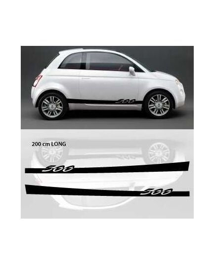 Kit Stickers Bandes Bas de Caisse Voiture Fiat 500