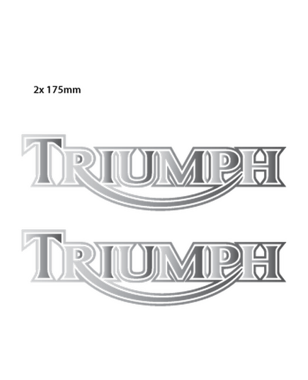Kit de 2 Stickers Chrome Réservoir Moto Triumph Classique Logo