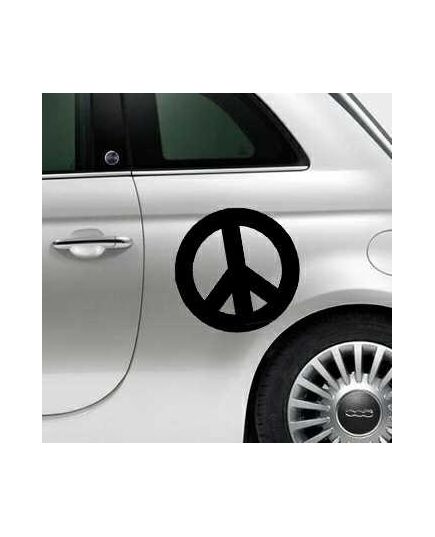Sticker Fiat 500 Peace and Love Logo 2