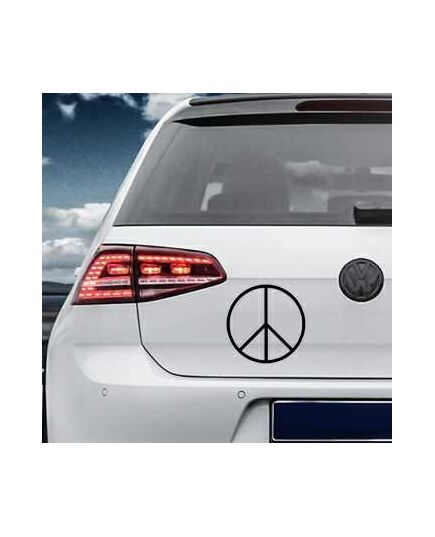 Sticker VW Golf Peace and Love Logo 3
