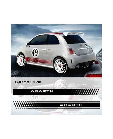 Fiat ABARTH car side stripes decals set