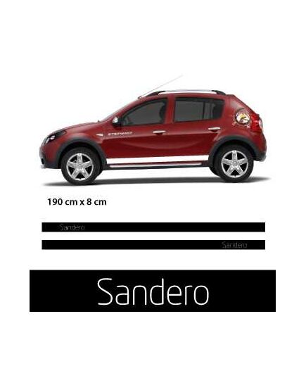 Kit Stickers Bande Seitenleiste auto Dacia Sandero logo
