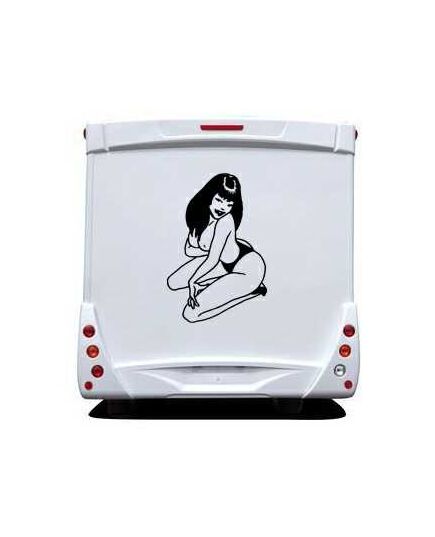 Sexy Pinup Camping Car Decal model 2