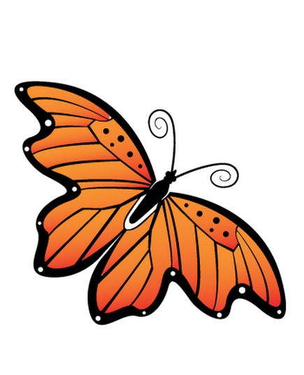 Sticker Schmetterling orange