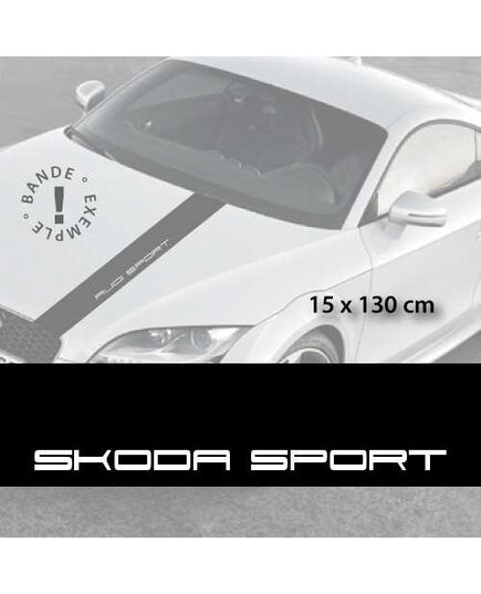 Skoda Sport car hood decal strip