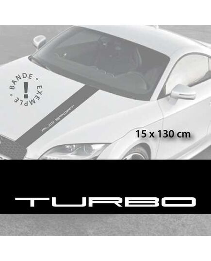 Turbo car hood decal strip