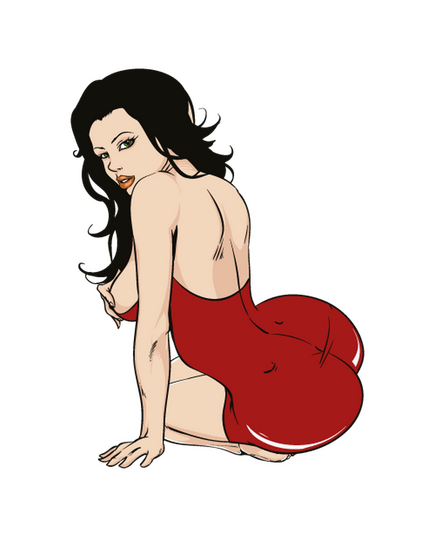 Pinup sexy red dress decal