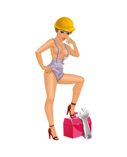 Pinup sexy working woman decal