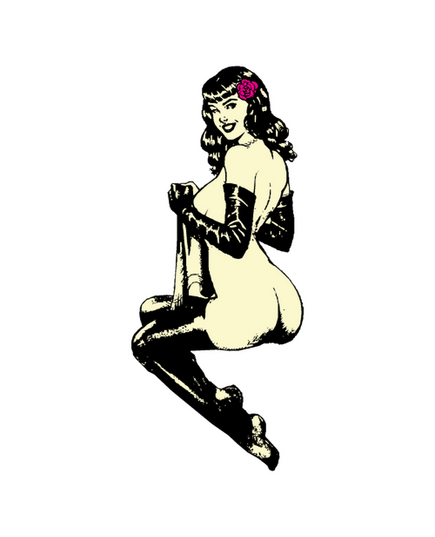 Sticker Rétro Pin-Up Sexy Rose