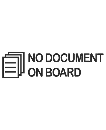 NO DOCUMENT ON BOARD decal