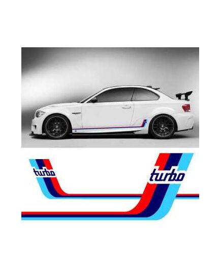 BMW M Series Turbo Car Side Stripes Decals Set