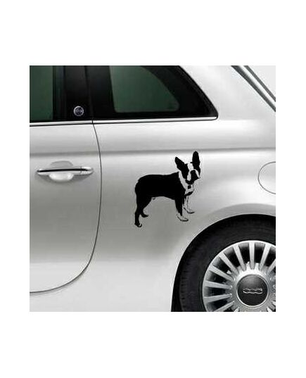 Sticker Fiat 500 Boston Terrier