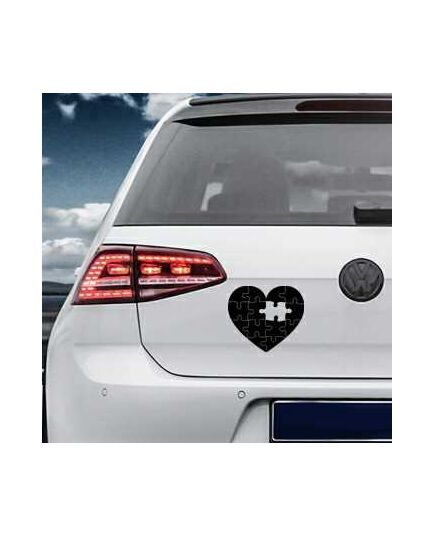 Sticker VW Golf Coeur Puzzle