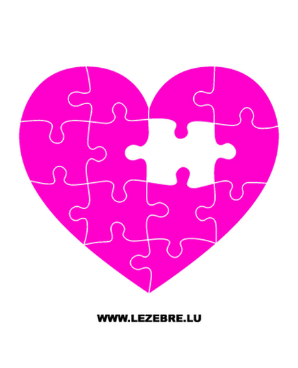 > Sticker Coeur Puzzle