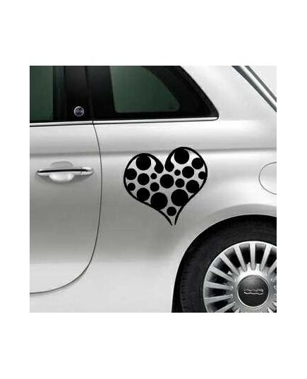 Heart Balls Fiat 500 Decal
