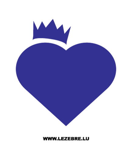Sticker Deko Herz mit Krone