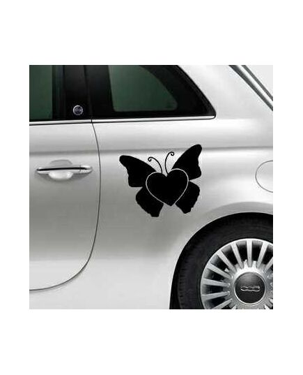Butterfly Heart Fiat 500 Decal
