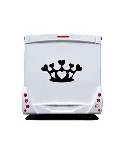 Crown Heart Camping Car Decal