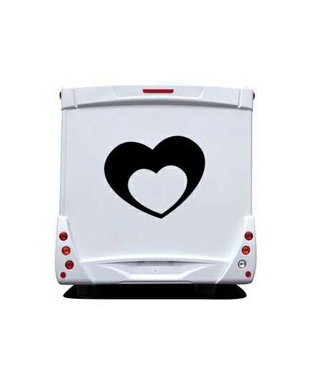 Sticker Camping Car Coeur Double