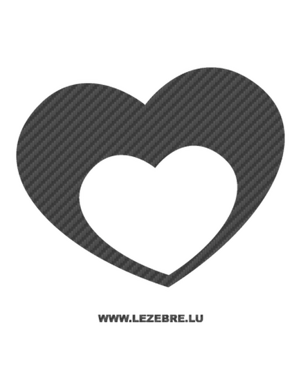 Double Heart Carbon Decal