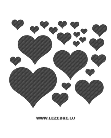 Hearts Carbon Decal Set