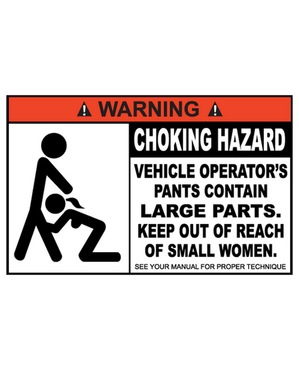 JDM WARNING Choking Hazard Decal